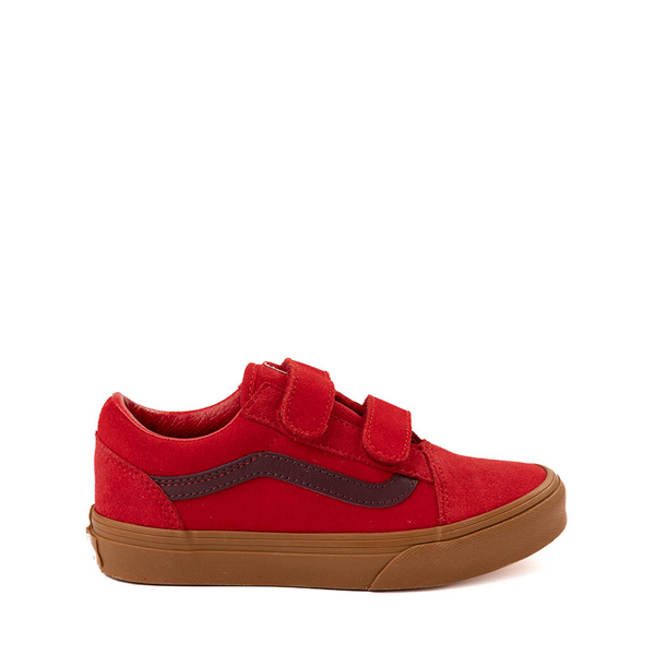 Vans Old Skool V Skate Shoe - Little Kid - Red / Gum