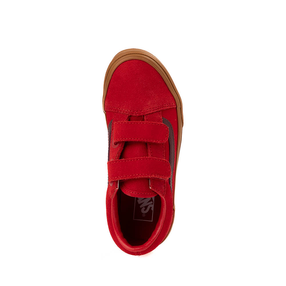 Vans Old Skool V Skate Shoe - Little Kid - Red / Gum | Journeys