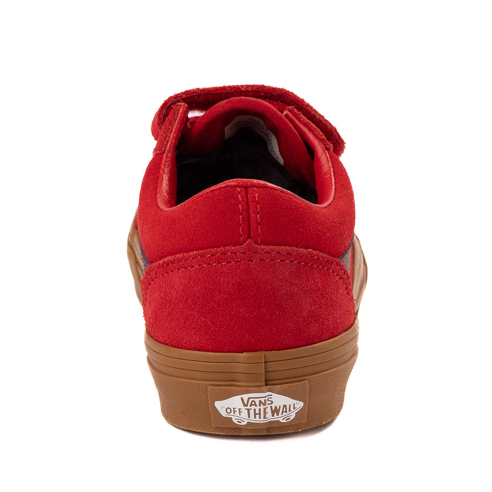 Vans Old Skool V Skate Shoe Little Kid Red Gum Journeys