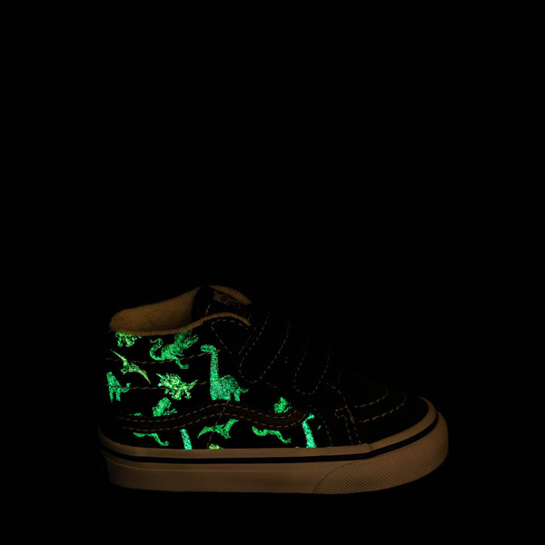 Vans Sk8-Mid Reissue V Glow Skate Shoe - Baby / Toddler Black Dinosaur Print