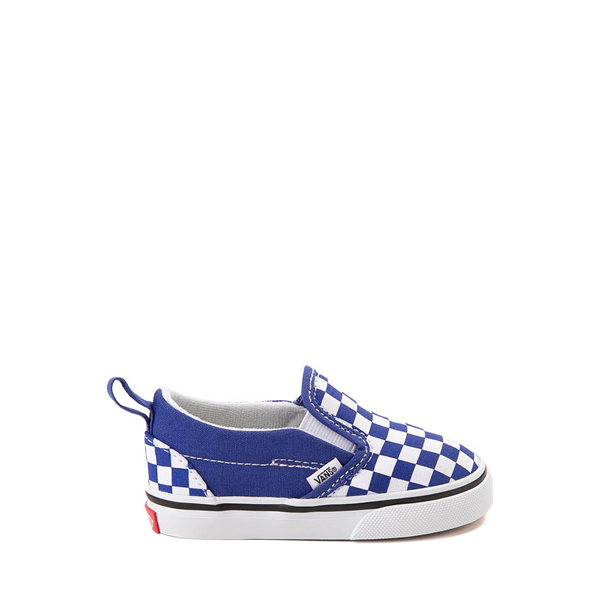 Baby blue checkered vans slip ons online