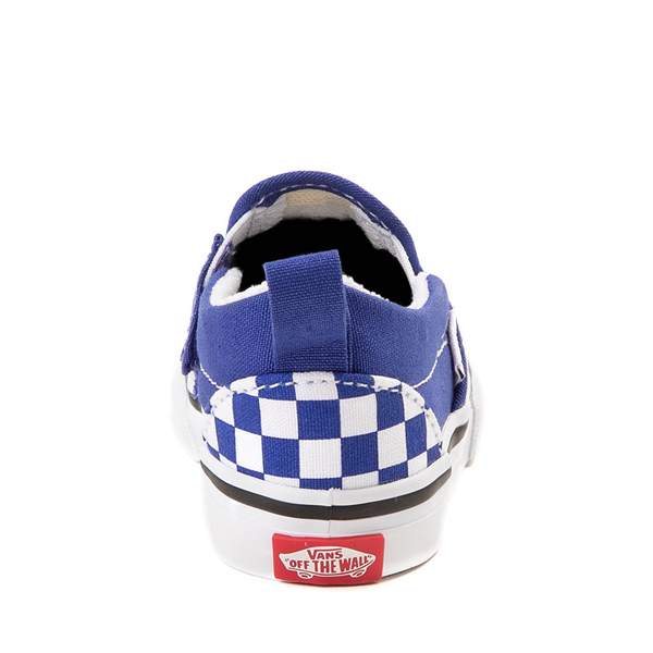 alternate view Vans Slip-On Checkerboard Skate Shoe - Baby / Toddler - Blue / WhiteALT4