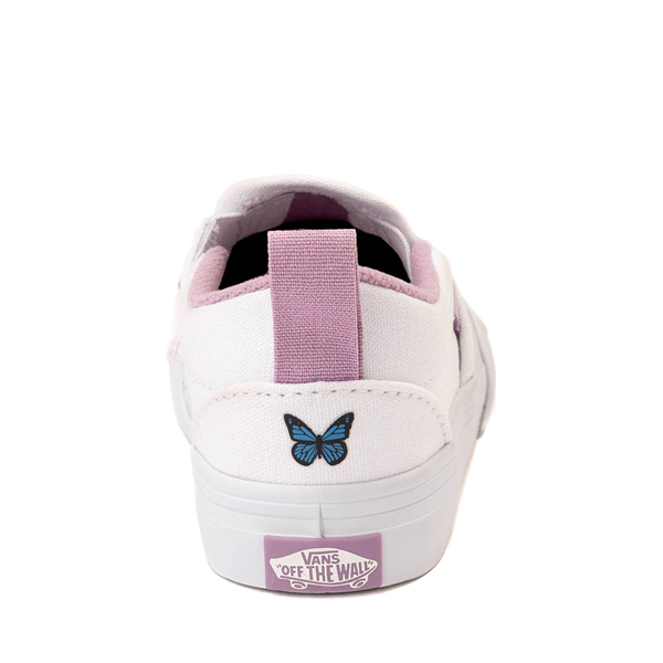 alternate view Vans Classic Slip-On V Skate Shoe - Baby / Toddler - True White / Butterfly KissesALT4