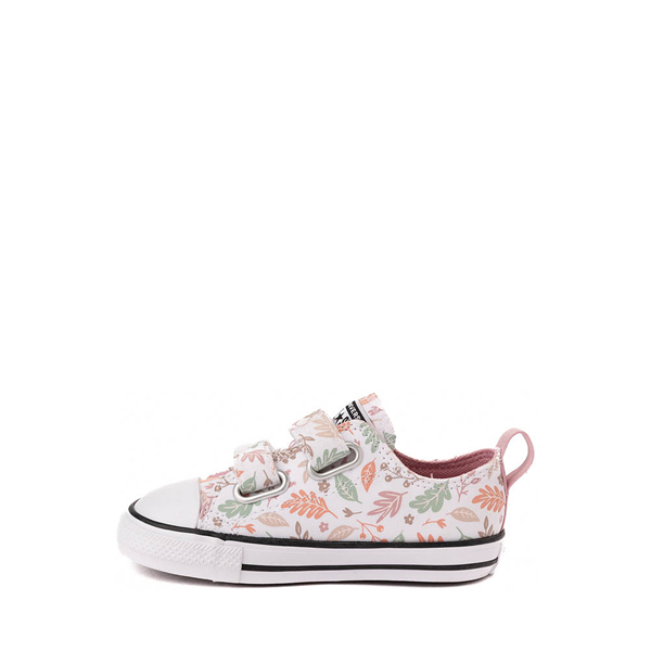 alternate view Converse Chuck Taylor All Star Fall Leaves Easy-On Low-Top Sneaker - Baby / Toddler - White / Lotus PinkALT1