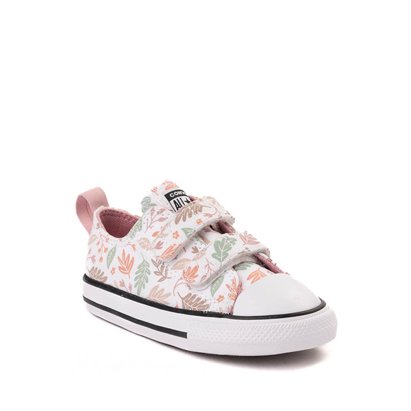 alternate view Converse Chuck Taylor All Star Fall Leaves Easy-On Low-Top Sneaker - Baby / Toddler - White / Lotus PinkALT5