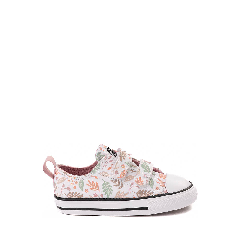 Converse Chuck Taylor All Star Fall Leaves Easy-On Low-Top Sneaker - Baby / Toddler - White / Lotus Pink