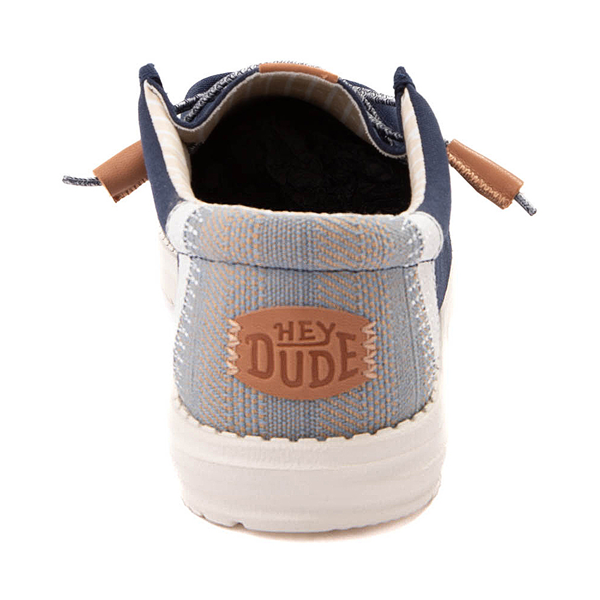 alternate view Mens HEYDUDE Wally Break Stitch Casual Shoe - NavyALT4