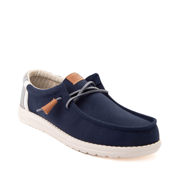 alternate view Mens HEYDUDE Wally Break Stitch Casual Shoe - NavyALT5