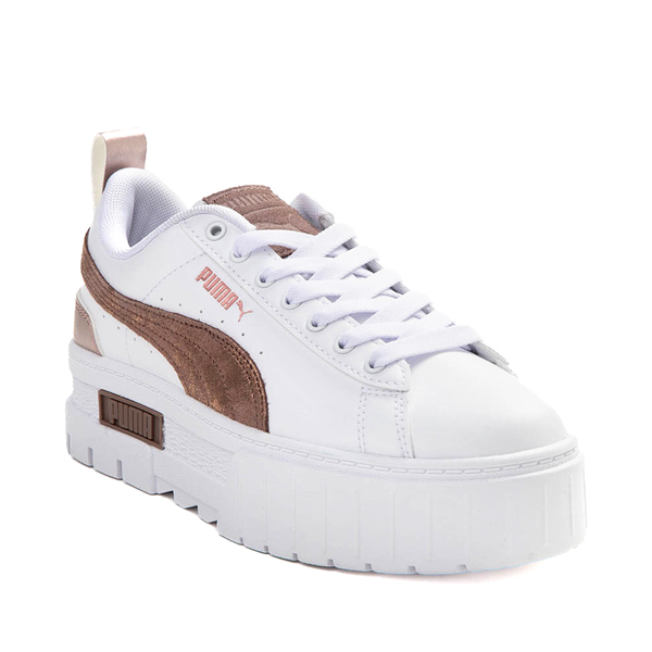 Womens PUMA Mayze Glam Platform Athletic Shoe - White / Dark Clover ...