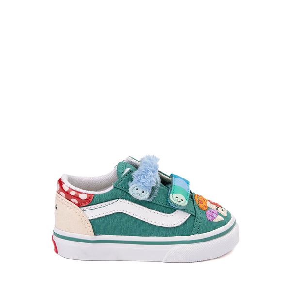 Green Cheap Poligo Jordan Outlet In the front it has a Vans of the wall print Baby Toddler Vans Old Skool V Mushroom Skate Shoe