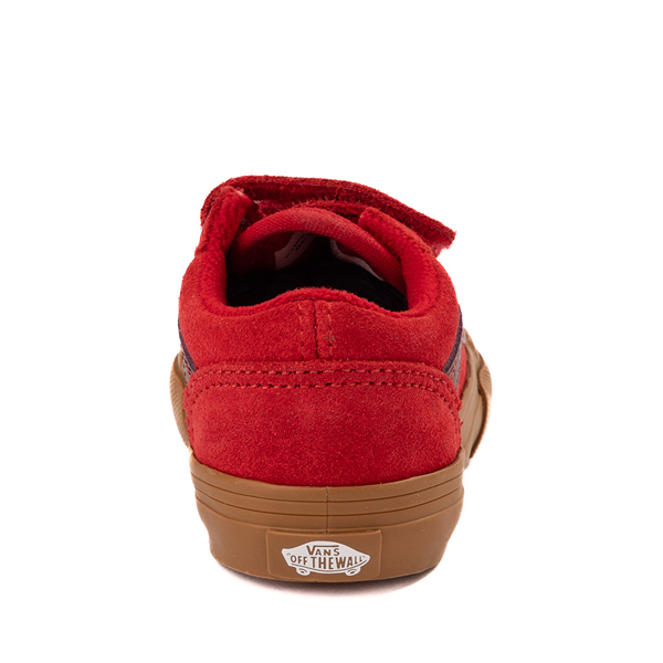 alternate view Vans Old Skool V Skate Shoe - Baby / Toddler - Red / GumALT4