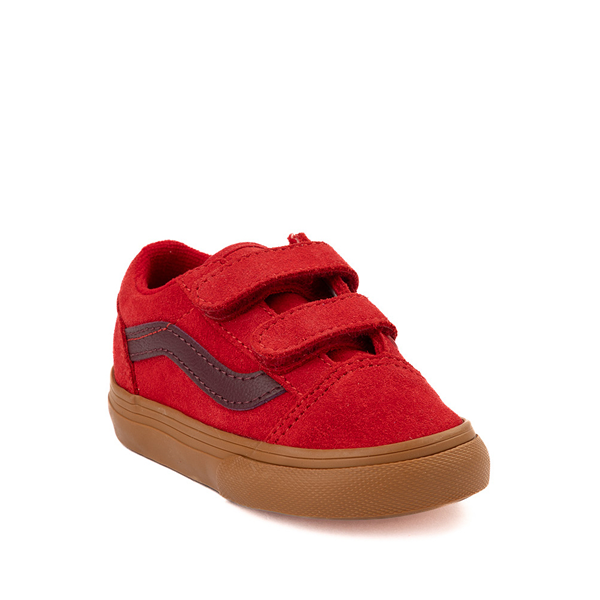 alternate view Vans Old Skool V Skate Shoe - Baby / Toddler - Red / GumALT5