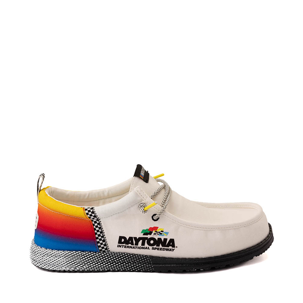 Mens HEYDUDE x Nascar® Wally Daytona® Slip-On Casual Shoe - White / Multicolor