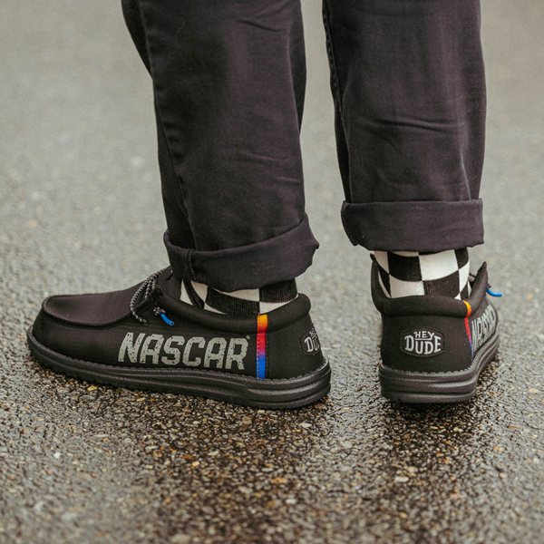 Mens HEYDUDE x Nascar® Wally Slip-On Casual Shoe - Black