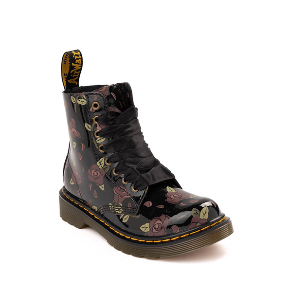 Dr. Martens 1460 Pascal Patent Boot Little Kid Big Kid Black Decayed Rose Journeys