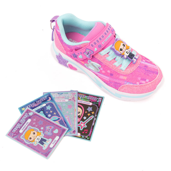 alternate view Skechers Snuggle Sneaks: Skech Squad Sneaker - Little Kid - Pink / MulticolorALT1B