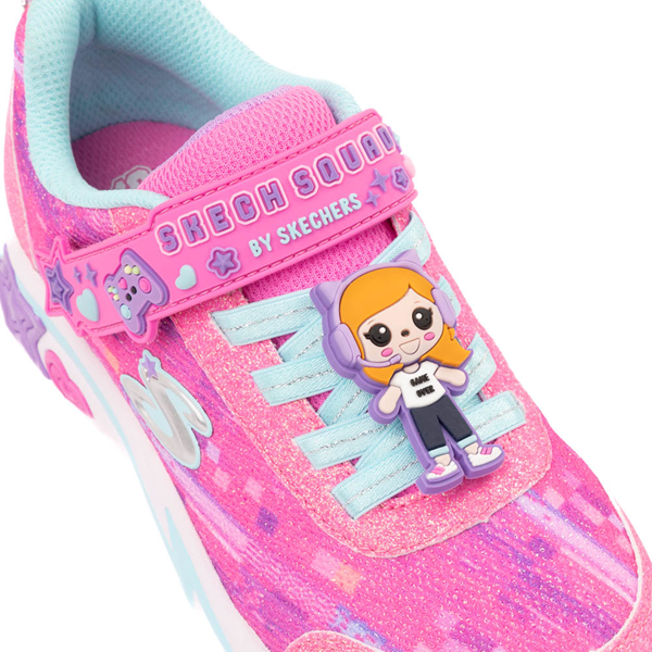 alternate view Skechers Snuggle Sneaks: Skech Squad Sneaker - Little Kid - Pink / MulticolorALT2B