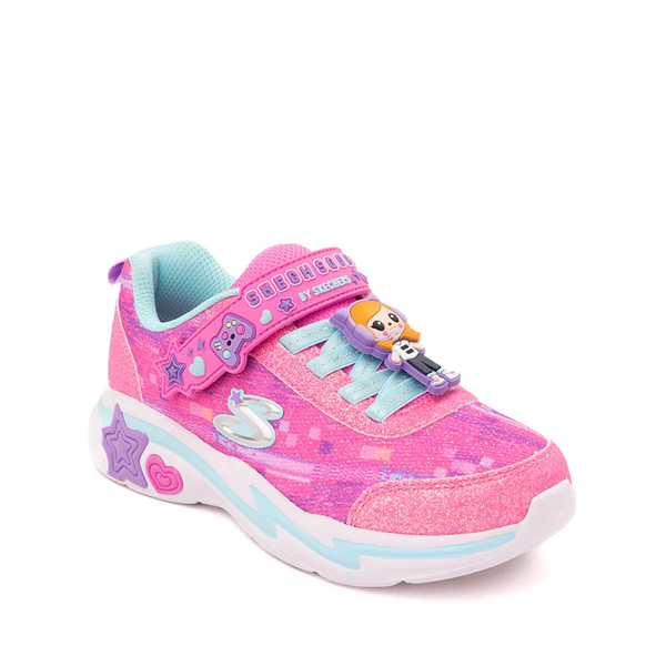 alternate view Skechers Snuggle Sneaks: Skech Squad Sneaker - Little Kid - Pink / MulticolorALT5