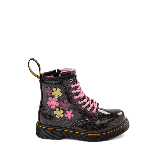 Dr. Martens 1460 Glitter & Flower Applique 8-Eye Boot - Toddler Black