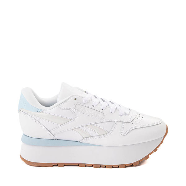 Womens Reebok Classic Leather Triple Lift Athletic Shoe White Light Blue