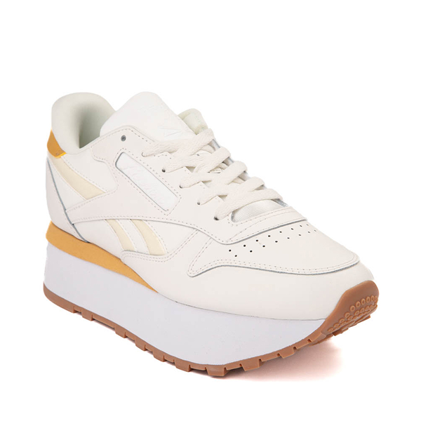 Womens Reebok Classic Leather Triple Lift Athletic Shoe White Gold