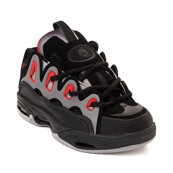 Mens Osiris D3 2001 Skate Shoe Black Light Grey Red Journeys