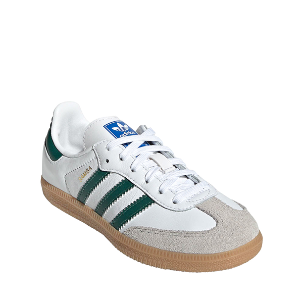 adidas Samba OG Athletic Shoe - Little Kid - Cloud White / Collegiate Green / Gum