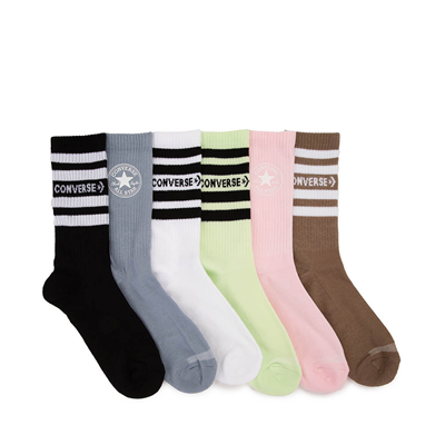 Womens Converse Pastel Crew Socks 6 Pack Multicolor Journeys