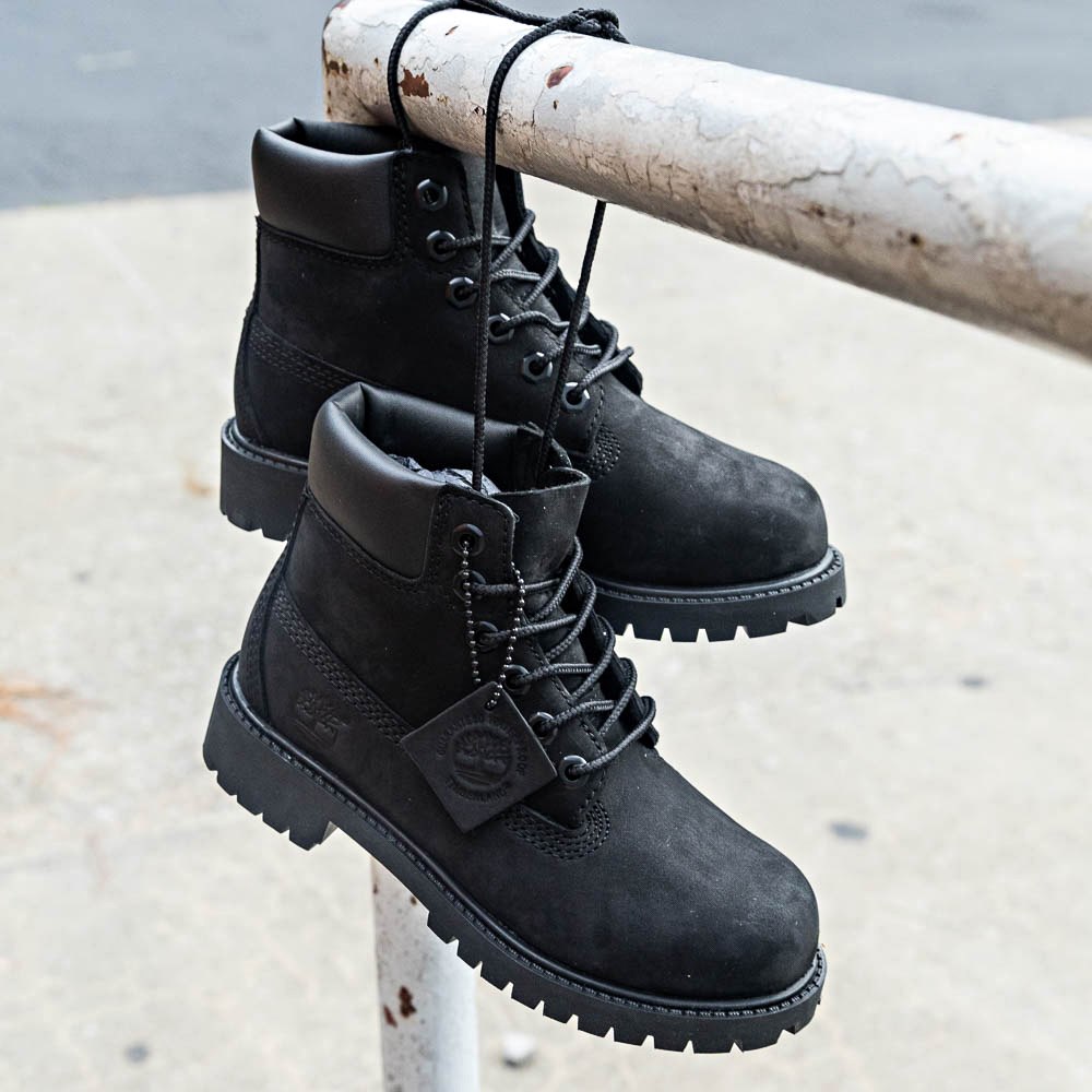 TIMBERLAND BLACK JUNIOR 黒 Junior Timberland® Premium 6-Inch Waterproof Boot