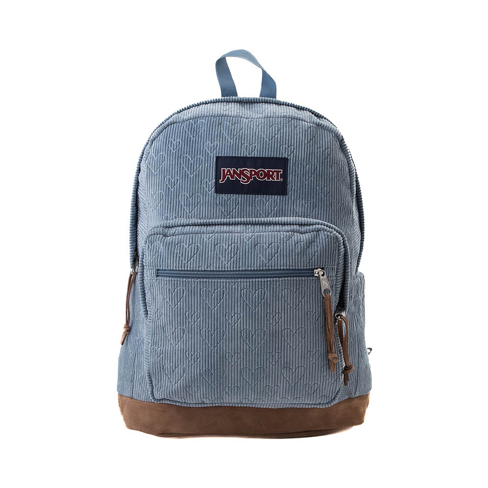 JanSport Right Pack Backpack - Blue / Embossed Hearts