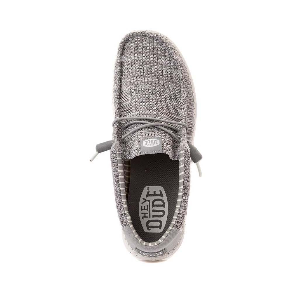 Hey Dude Wally Sox in Ash Mens 9 Gray Shoe Sneaker Casual Lightweight Hey Dude Mens Wally Stretch Sox Shoes Grey Relaxed Fit main image 2