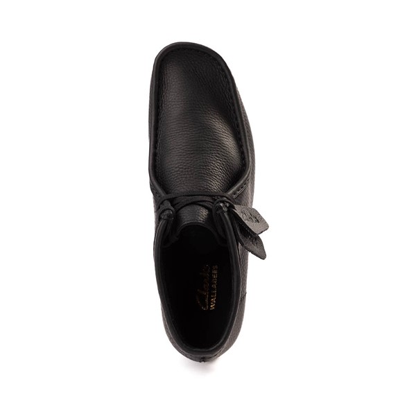 Clarks wallabee leather black deals