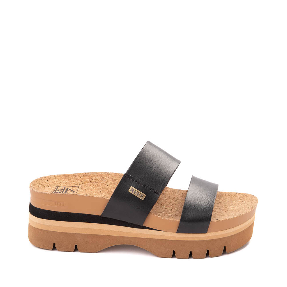 Womens Reef Cushion Vista Higher Slide Sandal Black