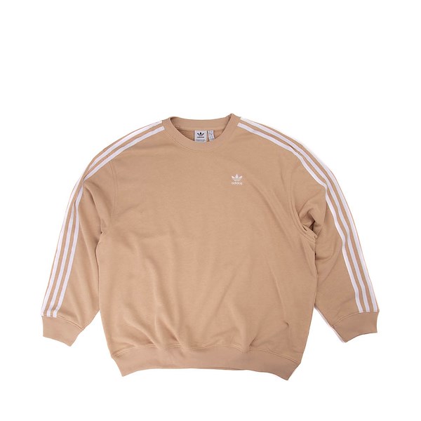 Womens adidas 3 Stripes Oversized Crew Sweatshirt Magic Beige Journeys