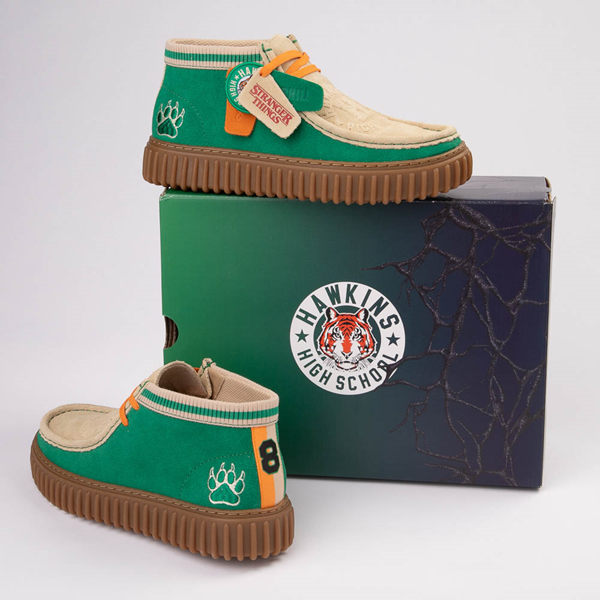 Mens Clarks x Stranger Things Torhill Hi Chukka Boot Green Combination