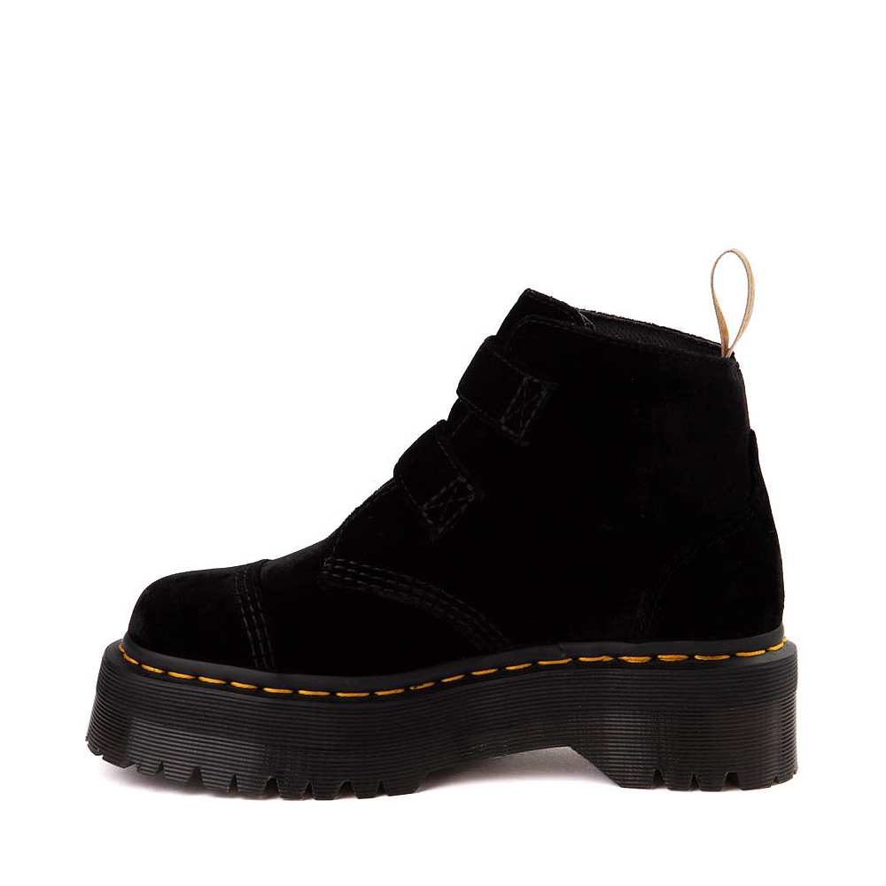 Womens Dr. Martens Devon Hearts Velvet Quad Boot Black Journeys