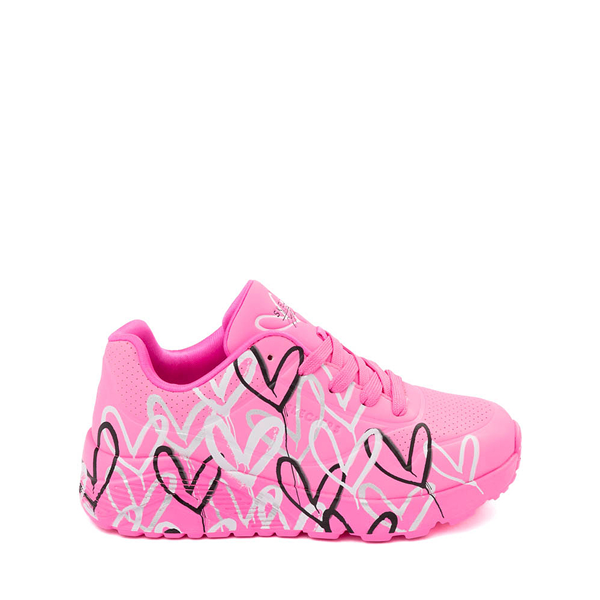Skechers Street&trade x JGoldcrown: Uno Lite: Metallic Love Sneaker - Little Kid / Big Hot Pink Multicolor