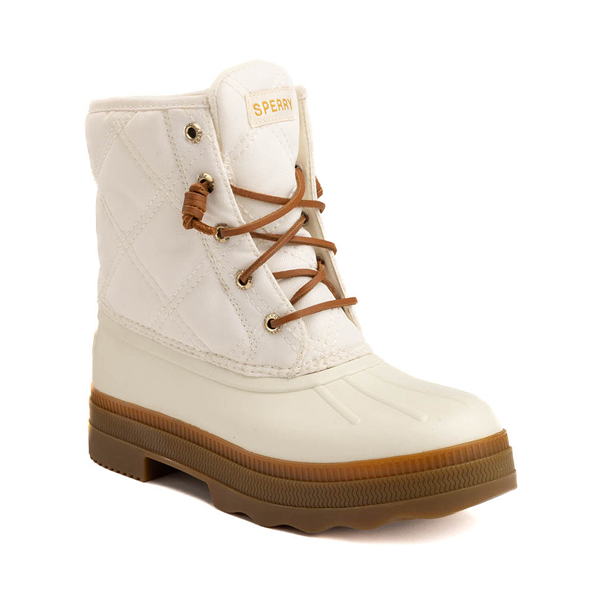 Womens Sperry Top Sider Saltwater 2.0 Textile Duck Boot Ivory Journeys