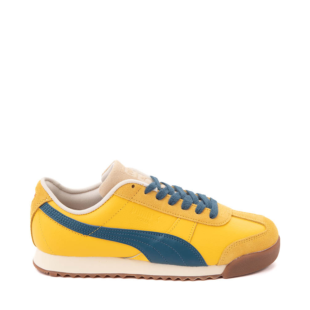 Mens PUMA Roma Underdogs Athletic Shoe Yellow Sizzle Ocean Tropic Alpine Snow