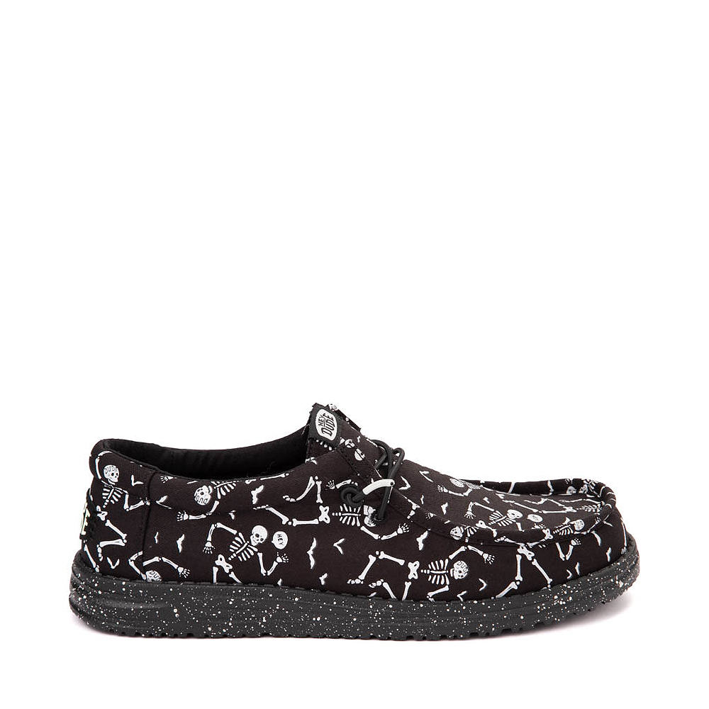 Mens HEYDUDE Wally Skeleton Slip-On Casual Shoe - Black