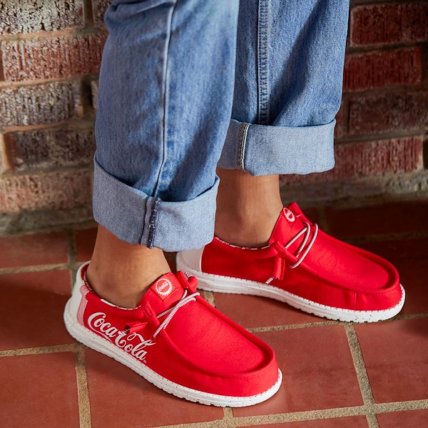 Mens HEYDUDE x Coca Cola Wally Slip On Casual Shoe Red Journeys