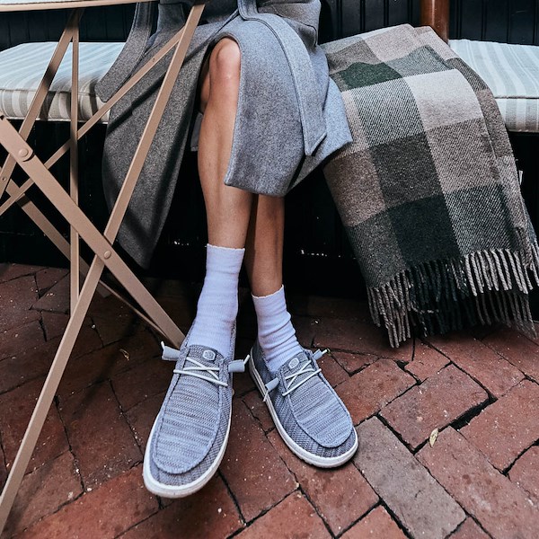 alternate view Womens HEYDUDE Wendy Sox Slip-On Casual Shoe - Light GreyALT1C