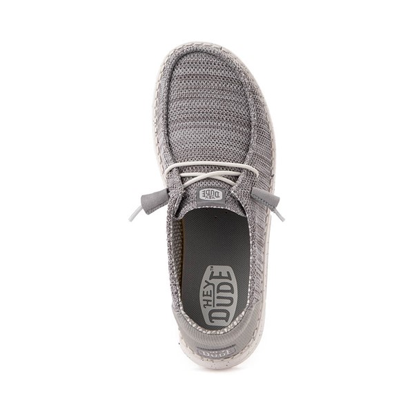 alternate view Womens HEYDUDE Wendy Sox Slip-On Casual Shoe - Light GreyALT2