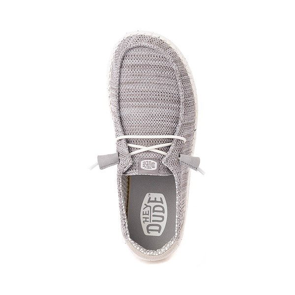 alternate view Womens HEYDUDE Wendy Sox Slip-On Casual Shoe - Light GreyALT2