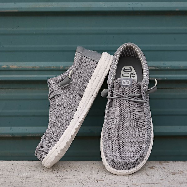 alternate view Womens HEYDUDE Wendy Sox Slip-On Casual Shoe - Light GreyHERO