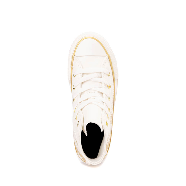 alternate view Converse Chuck Taylor All Star Hi Lift Sneaker - Little Kid - White / Gold StarsALT2