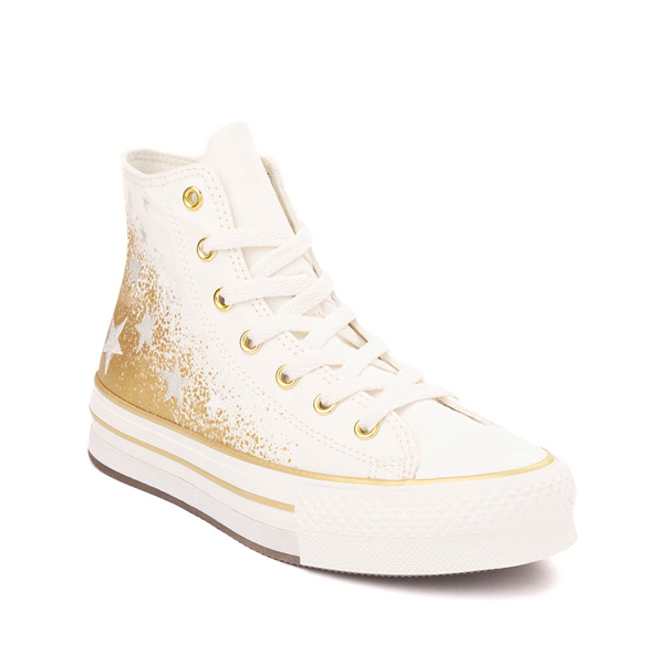 alternate view Converse Chuck Taylor All Star Hi Lift Sneaker - Big Kid - White / Gold StarsALT5