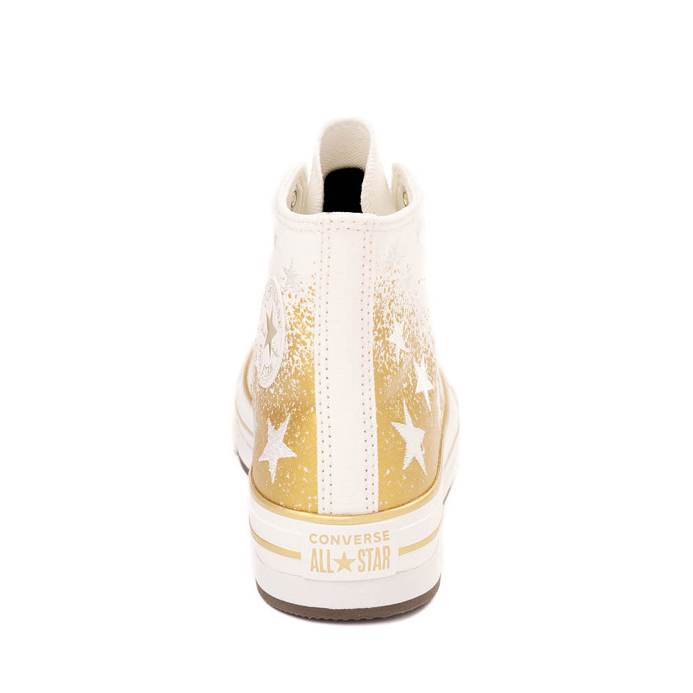 Converse Chuck Taylor All Star Hi Lift Sneaker Big Kid White Gold Stars Journeys