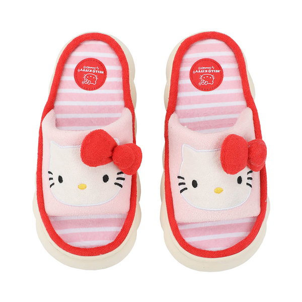 Womens Hello Kitty® Slipper - Pink / White Stripes