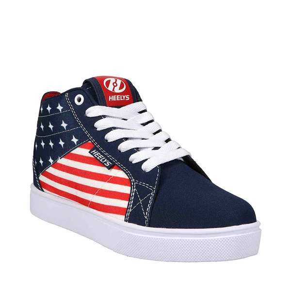 alternate view Mens Heelys Racer 20 Mid American Flag Skate Shoe - Red / White / BlueALT5